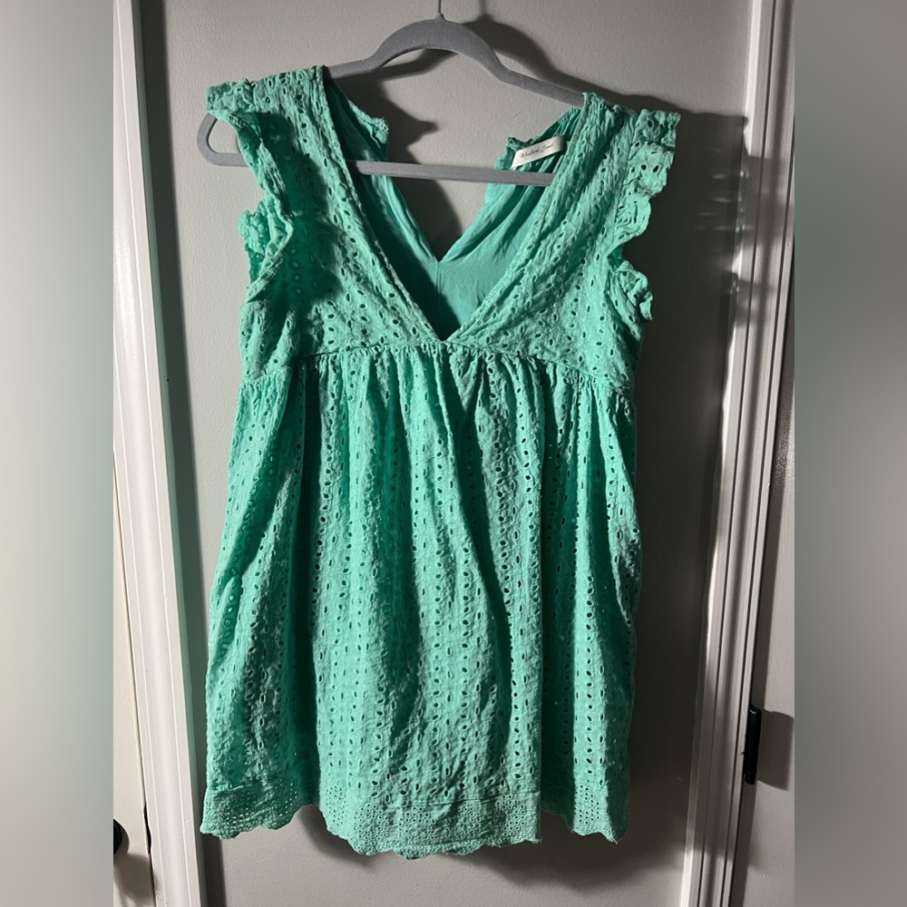 Women’s Teal Eyelet Boutique Romper Size Small